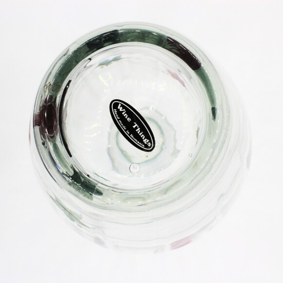 Vintage Large Glass Vase Etched Grape Design Hand Painted Accents by Wine Things - Picture 7 of 7